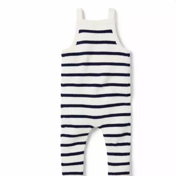 Janie and Jack 100047838 Navy and white Baby Striped Sweater Overall size 12-18 - Picture 2 of 10